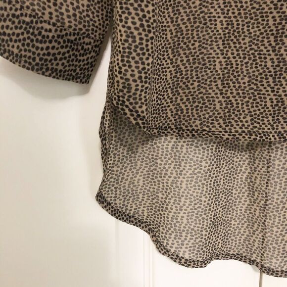 Mink Pink Cheetah Animal Print  Longline Tunic Button Up Blouse Womens Small - Picture 4 of 5